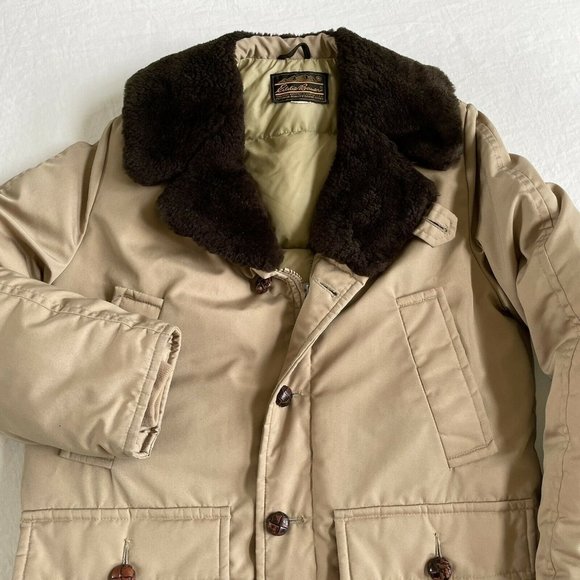 Vintage Eddie Bauer L/XL Goose Down Sherpa Coat - Picture 3 of 8